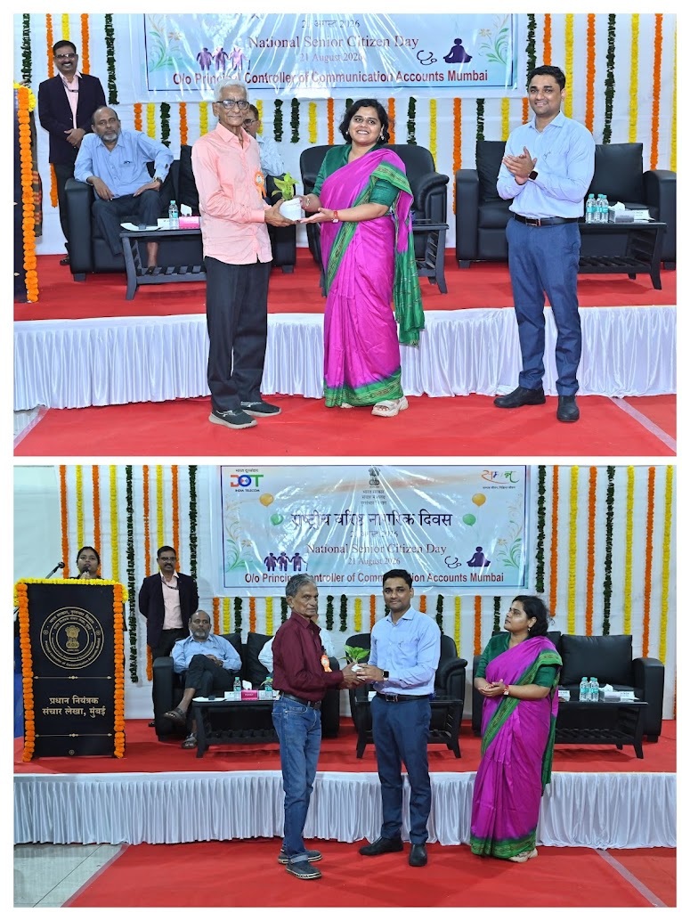 Felicitation of Super Senior pensioners duting the celebration of National Senior Citizens Day on 21st August 2026 at O/o Pr CCA, Mumbai